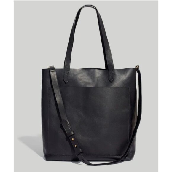 Madewell Medium Transport Tote in Black Pebbled Leather - Picture 1 of 16